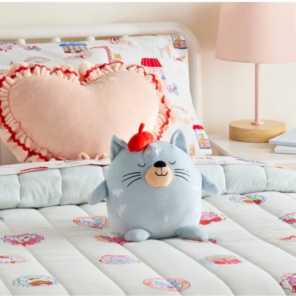 🩵Cat Kids' Mini Weighted Plush Throw Pillow Blue - Pillowfort